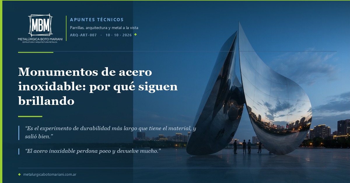 Monumentos de acero inoxidable: por qué siguen brillando