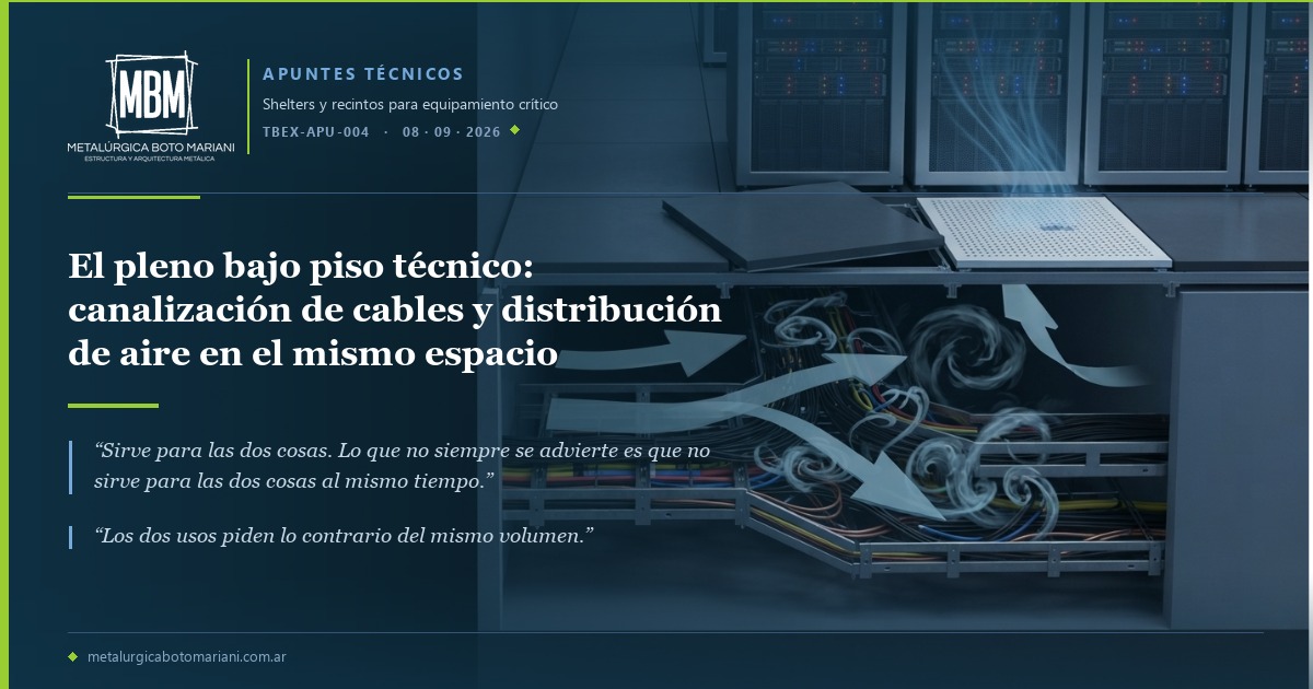 El pleno bajo piso técnico: canalización de cables y distribución de aire en el mismo espacio